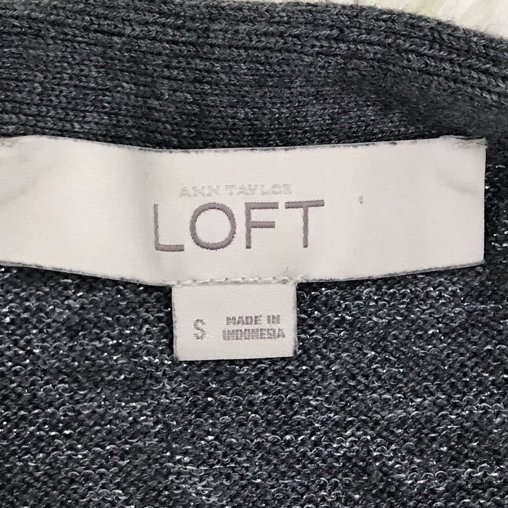 LOFT Cardigan Button Up Size S Grey 175 - Picture 4 of 6